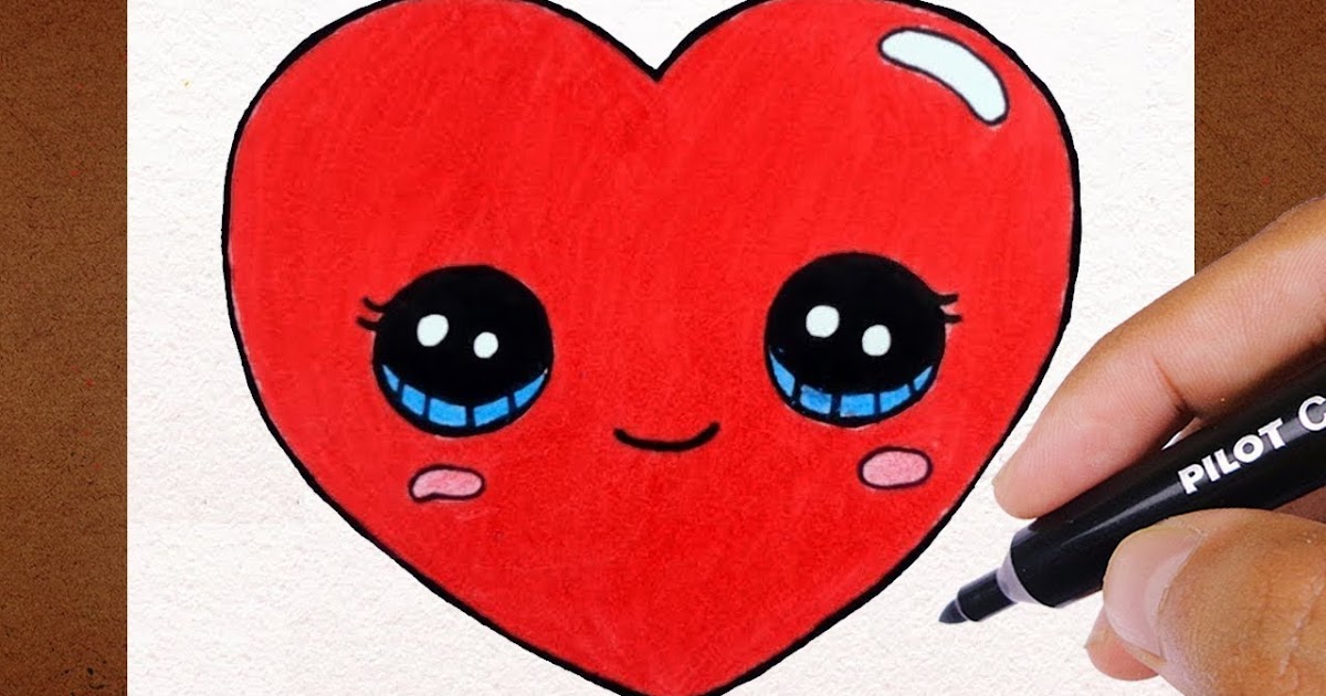 kawaii Como desenhar Coração Kawaii